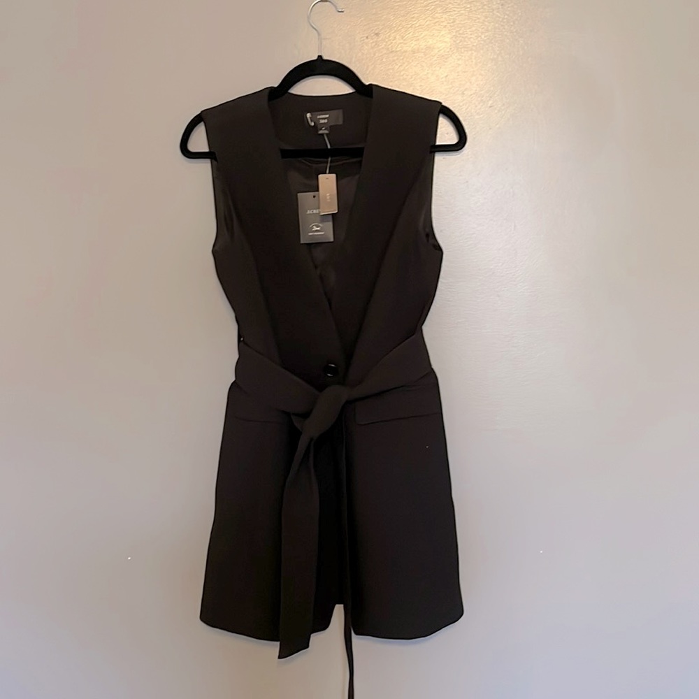 J. Crew Black 365 Sleeveless Blazer with Belt Women’s Size 4